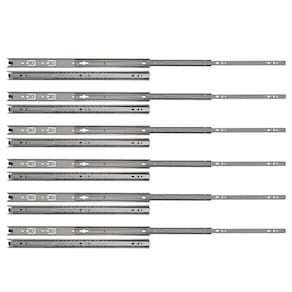 Kit 12 corrediças telescópicas 45cm 25kg para gaveta 6 pares