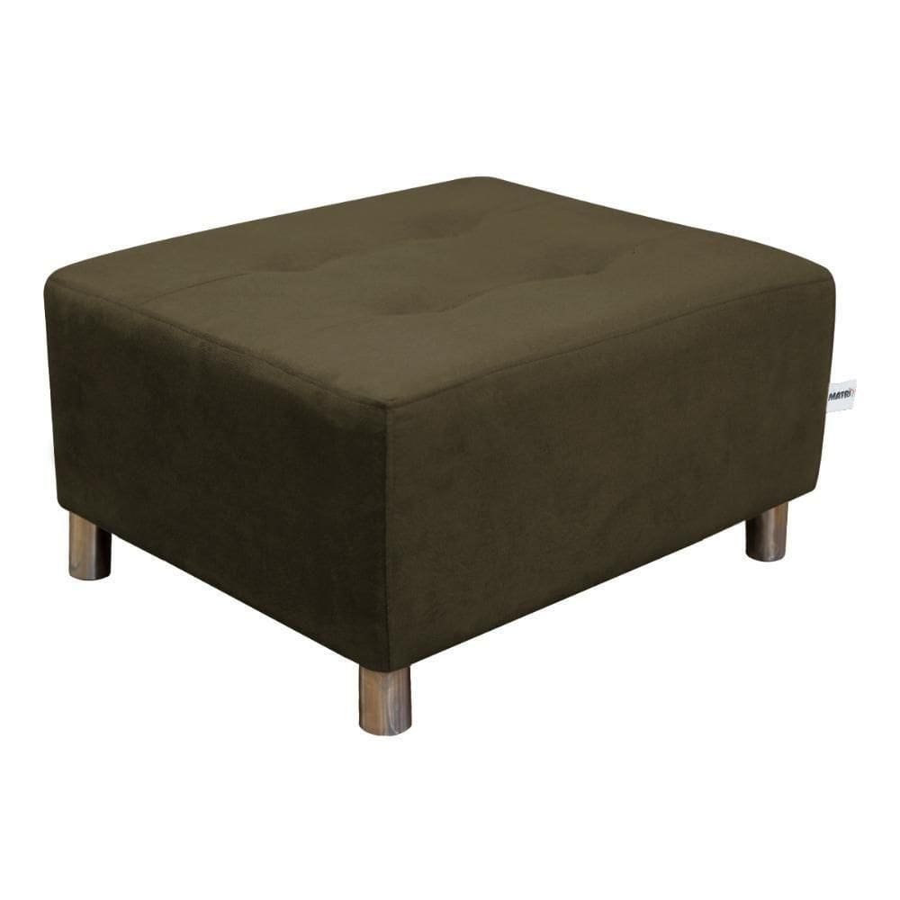 Puff Para Sala Quadrado Decorativo Nero Marrom Escuro
