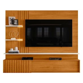 Estante Home Theater Suspenso Atena Cinamomo Off White – Madetec