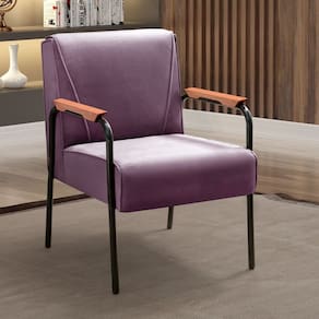 Poltrona Decorativa para Sala de Estar, Recepção Jade Roxo