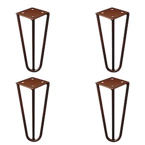 Kit 4 Pés De Metal 15 Cm Mesas De Centro Puffs Bronze