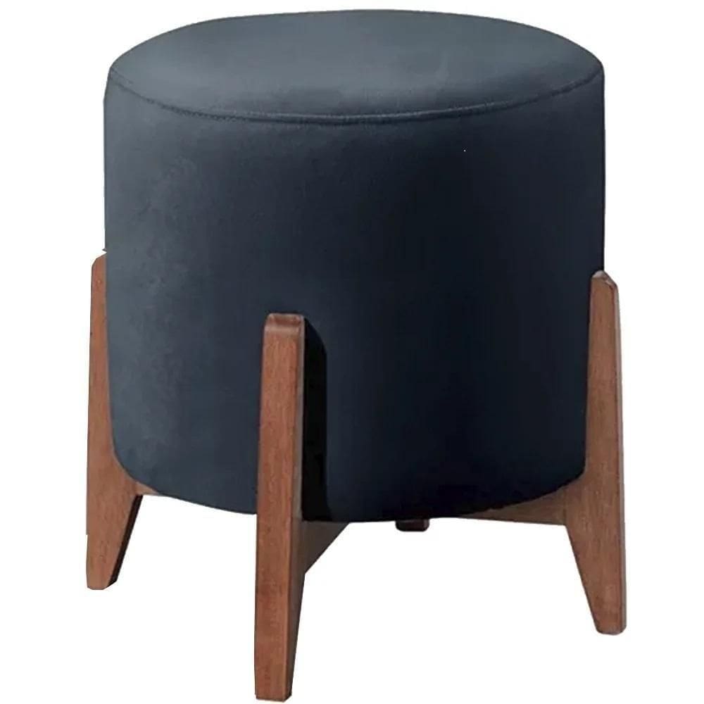 Puff Puf Sala Lhor Veludo Azul Rm Azul