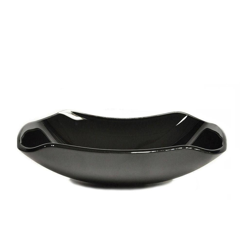 Cuba De Vidro Retangular Abaulada 45cm Preto