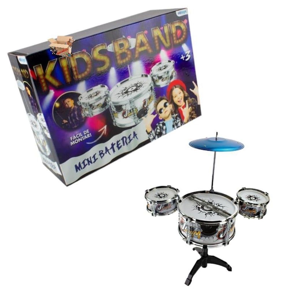 Brinquedo Educativo Bateria Instrumento Musical Infantil