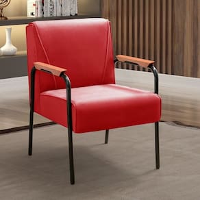 Poltrona Decorativa para Sala de Estar, Recepção Jade Vermelho
