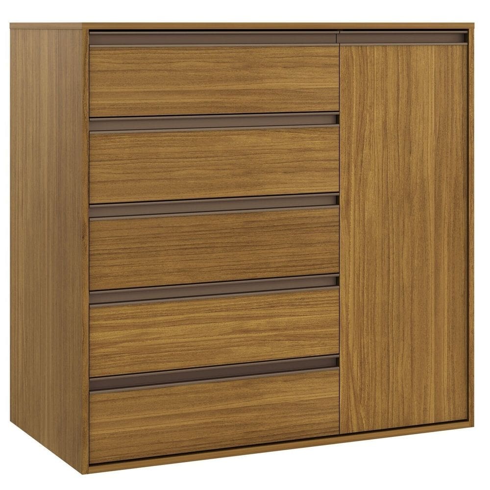 Cômoda 5 Gavetas 1 Porta Freijó