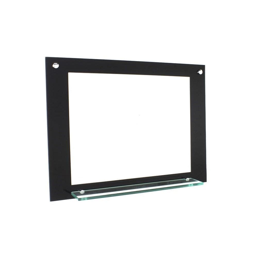 Espelho para banheiro com prateleira 50cm preto