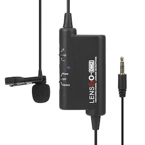 Microfone lapela universal lensgo dm2 estúdio e entrevista para smartphones e câmeras