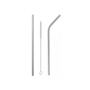 Kit 3 peças canudo de metal inox reutilizável
