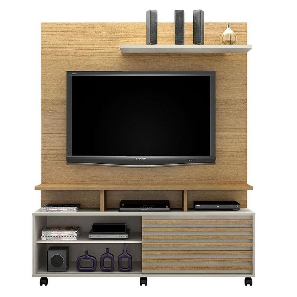 Estante Home Theater Star Cinamomo Off White – Valdemóveis