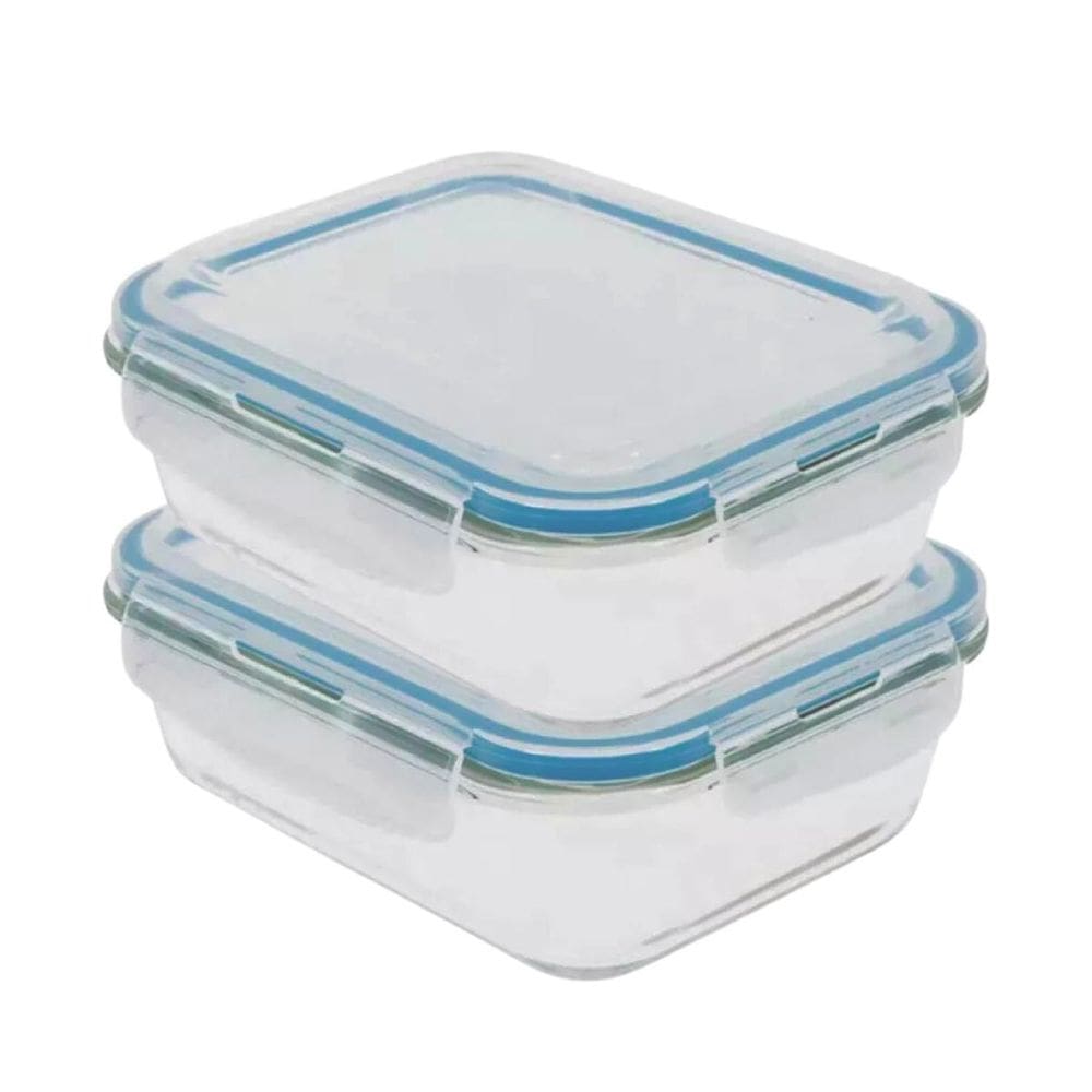 Kit 2 potes hermético de vidro borossilicato marmita 600ml