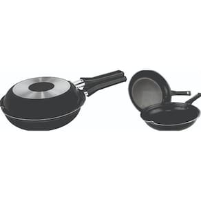 Omeleteira antiaderente 22cm - luz nobre - preto