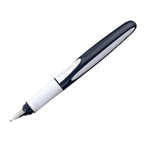 Caneta tinteiro compactor ray azul escuro e branco