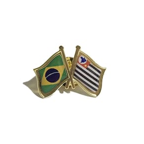 Pin da bandeira do brasil x estado de são paulo