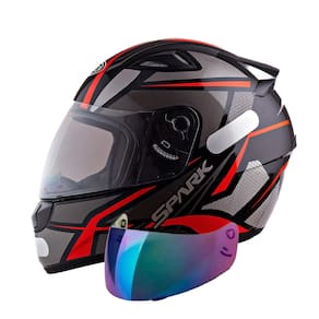 Capacete Masculino Ebf Spider Vermelho Mais Viseira Fumê 2.2mm