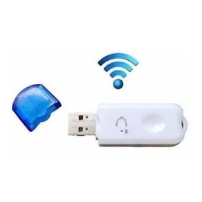 Usb Wireless Bluetooth Dongle Audio Som Carro Branco /Az