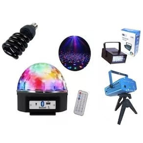 Jogo De Luz Kit Luzes Balada Com Luz Negra Globo Luminaçao