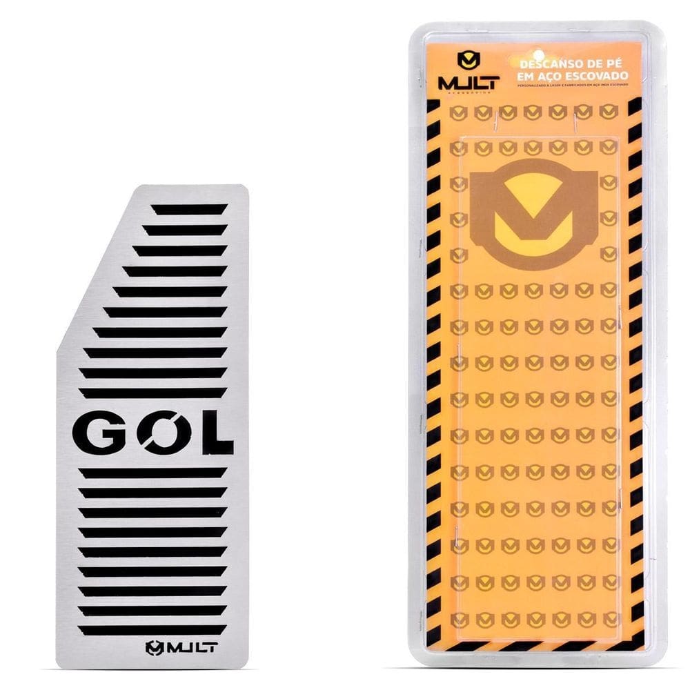 Descanso de pe mult baixo relevo aço inox gol 2010-2022