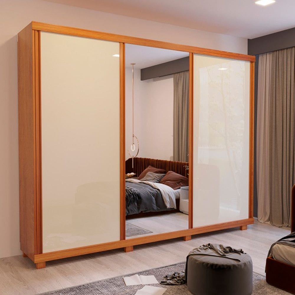 Guarda Roupa Anna 3 Portas 4 Gavetas em MDF com Pés Bom Pastor