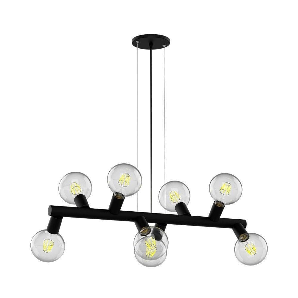 Lustre Pendente Taschibra Amora Preto Para 8 Lâmpadas E27 Bivolt