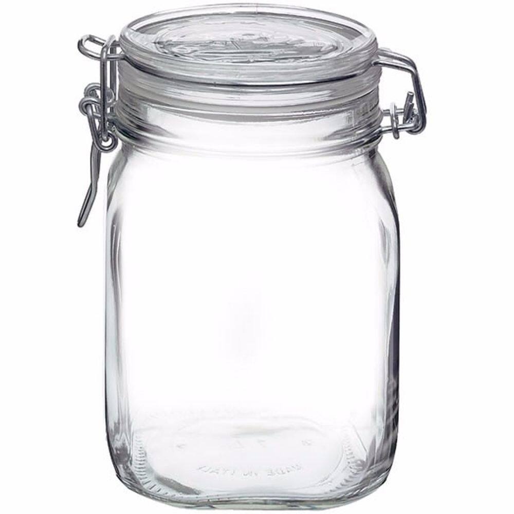 Pote de vidro italiano bormioli rocco fido hermético 1000ml