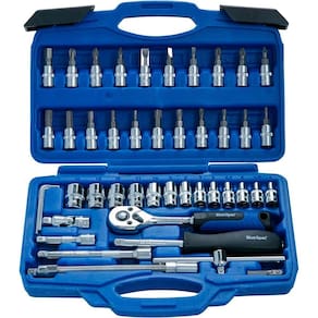 Kit jogo ferramenta soquete aço maleta completa profissional