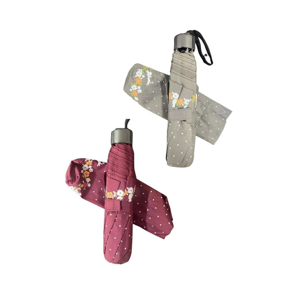Kit 03 Sombrinha Fem Al Super Leve Voyagem Verm E Cinza 3025
