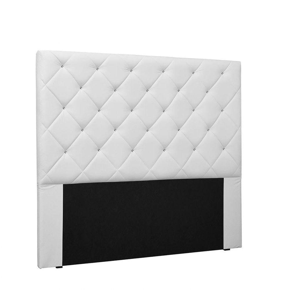 Cabeceira Tania Cama Box Casal 140 Cm Corino Branco