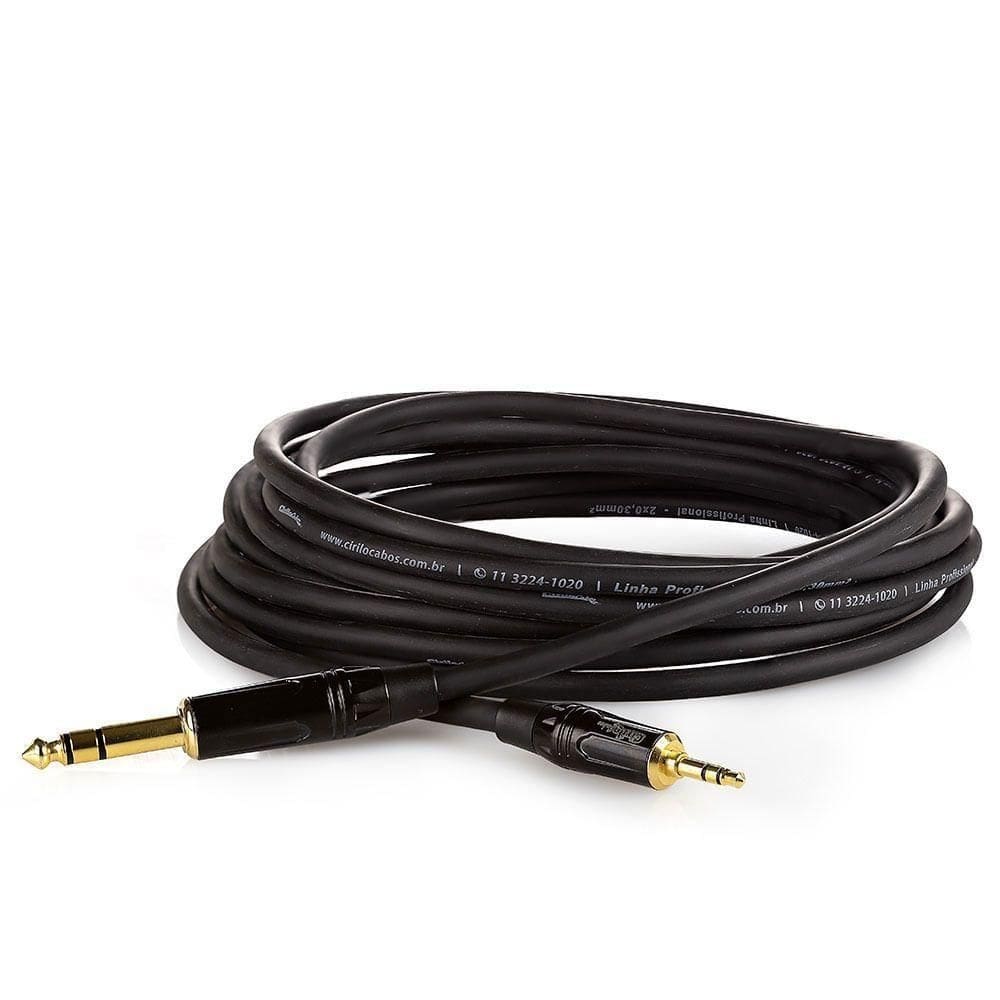 Cabo P2 Estereo Para P10 Estereo Profissional - 30 Metros