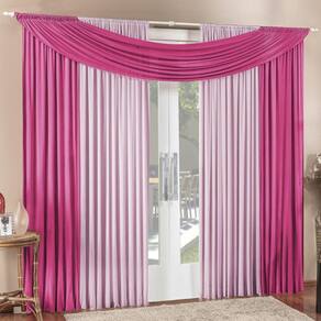 Cortina tendência 2,00m x 1,70m varão em malha sala pink