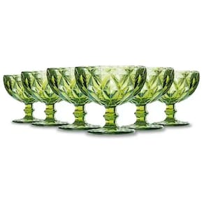 Conjunto Taças Sobremesa Sorvetes Açaí 310Ml Cor Verde 6