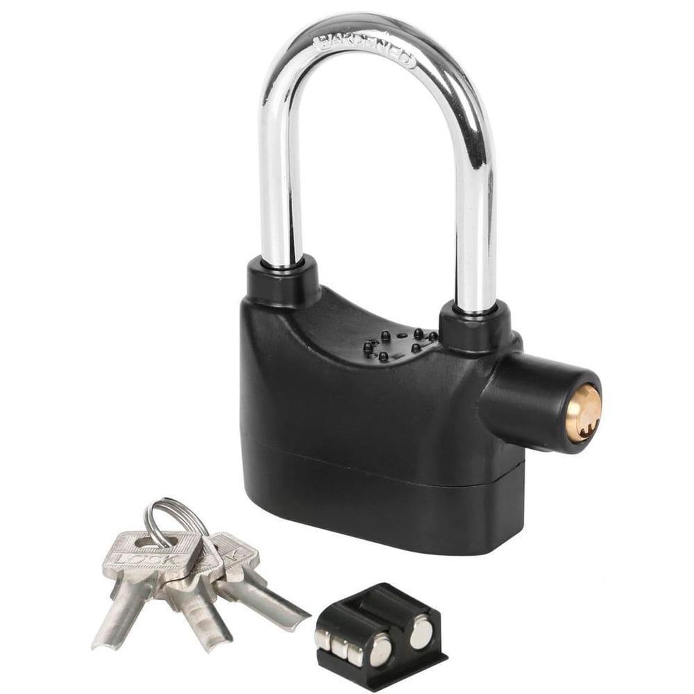 Cadeado alarme sirene anti-furto bike portão aço corrente