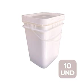 Balde retangular 20l para oleo de coco extra virgem 10 und