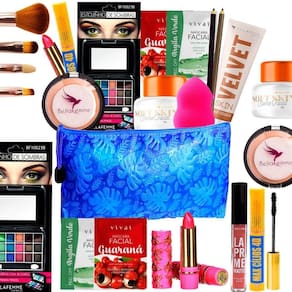 Maquiagens e pincéis necessaire kit delineador pele morena