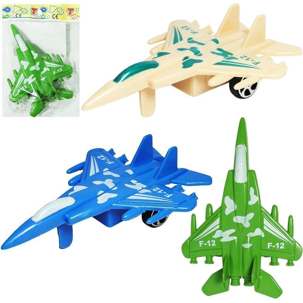 Aviao jato a friccao pull back 10x6,5x3cm