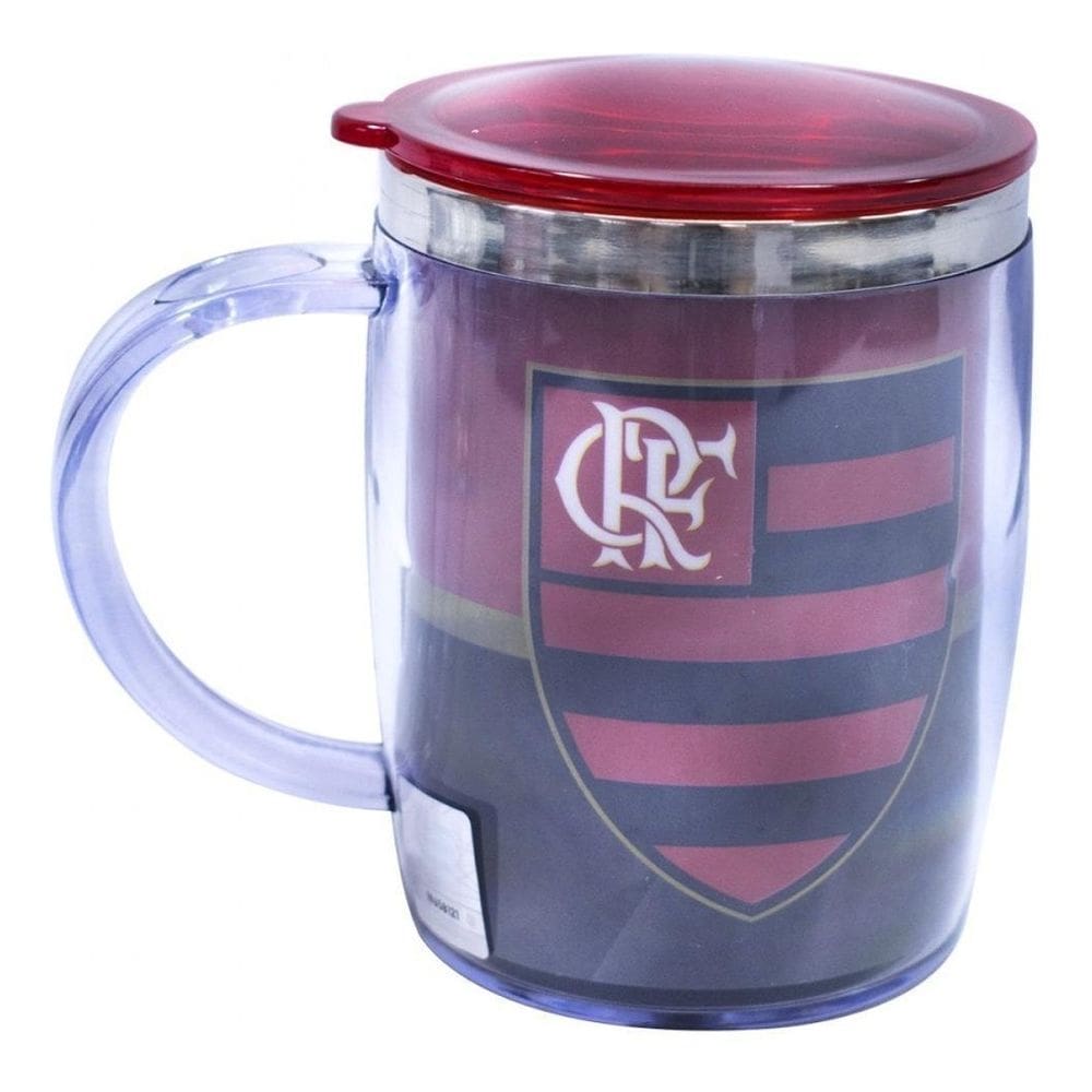 Caneca térmica com tampa  450ml faixa