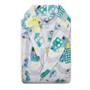 Roupão infantil microfibra camesa dinossauro p 4 a 6 anos