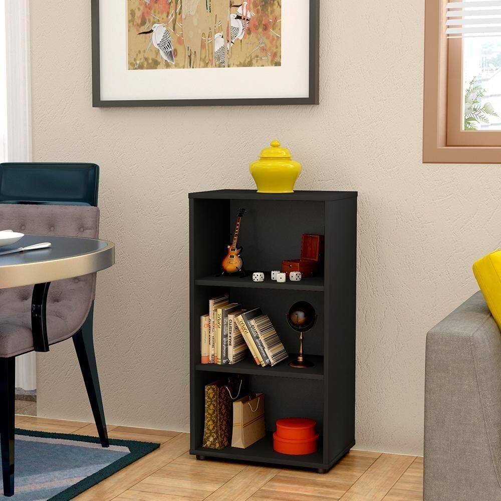 Estante Para Escritório 2 Prateleiras Faenza Preto