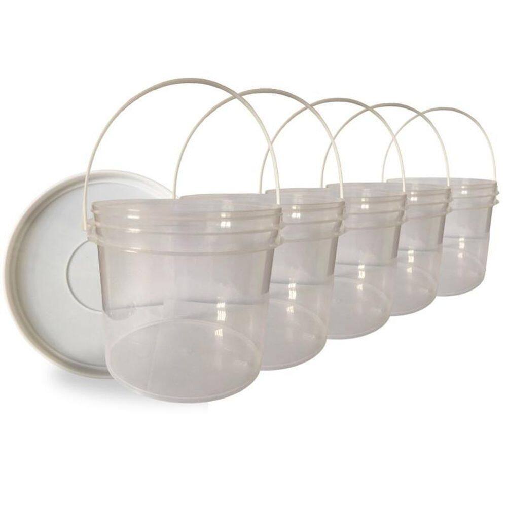 Balde fortaleza transparente 2.2l 5 pçs