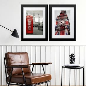 Kit 2 Quadros Grandes Inglaterra - 60X48Cm