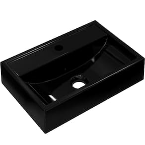 Cuba De Apoio Retangular Para Banheiro Lavabo C01 Q450 Preto
