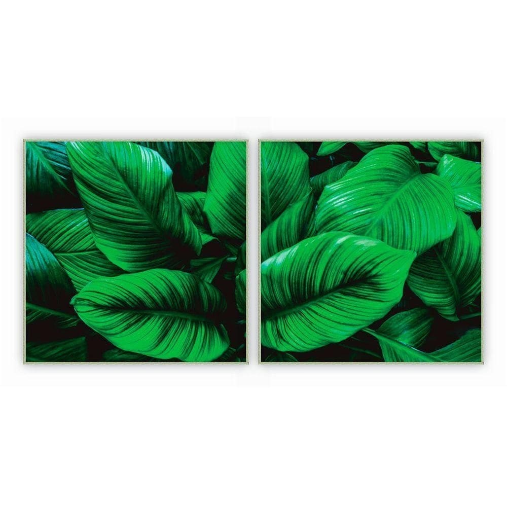 Kit Com 2 Quadros Decorativos Florais Com Moldura Para Sala Quarto Escritório 42x42 Floral 015