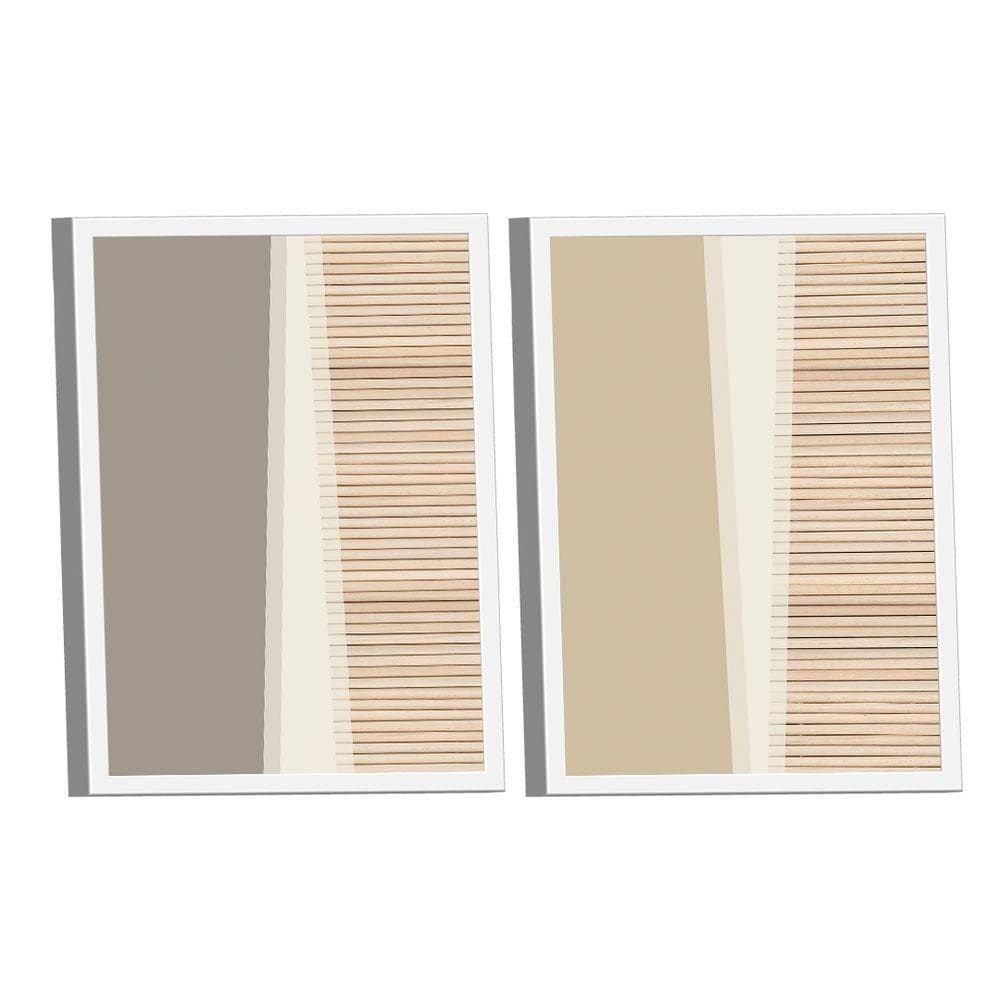 Quadro Dupla Geométrico Ripado -- Br Artes