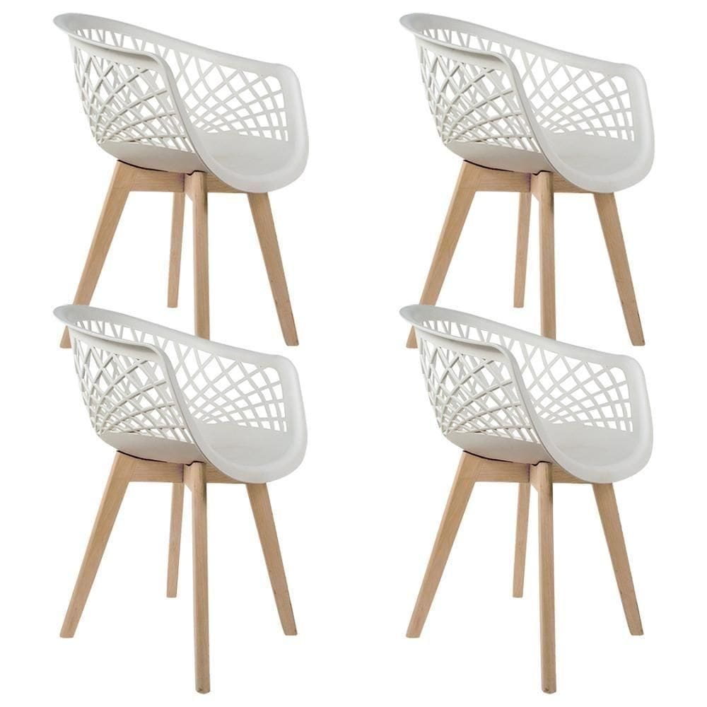 Kit 04 Cadeiras De Jantar Madri E01 Branco