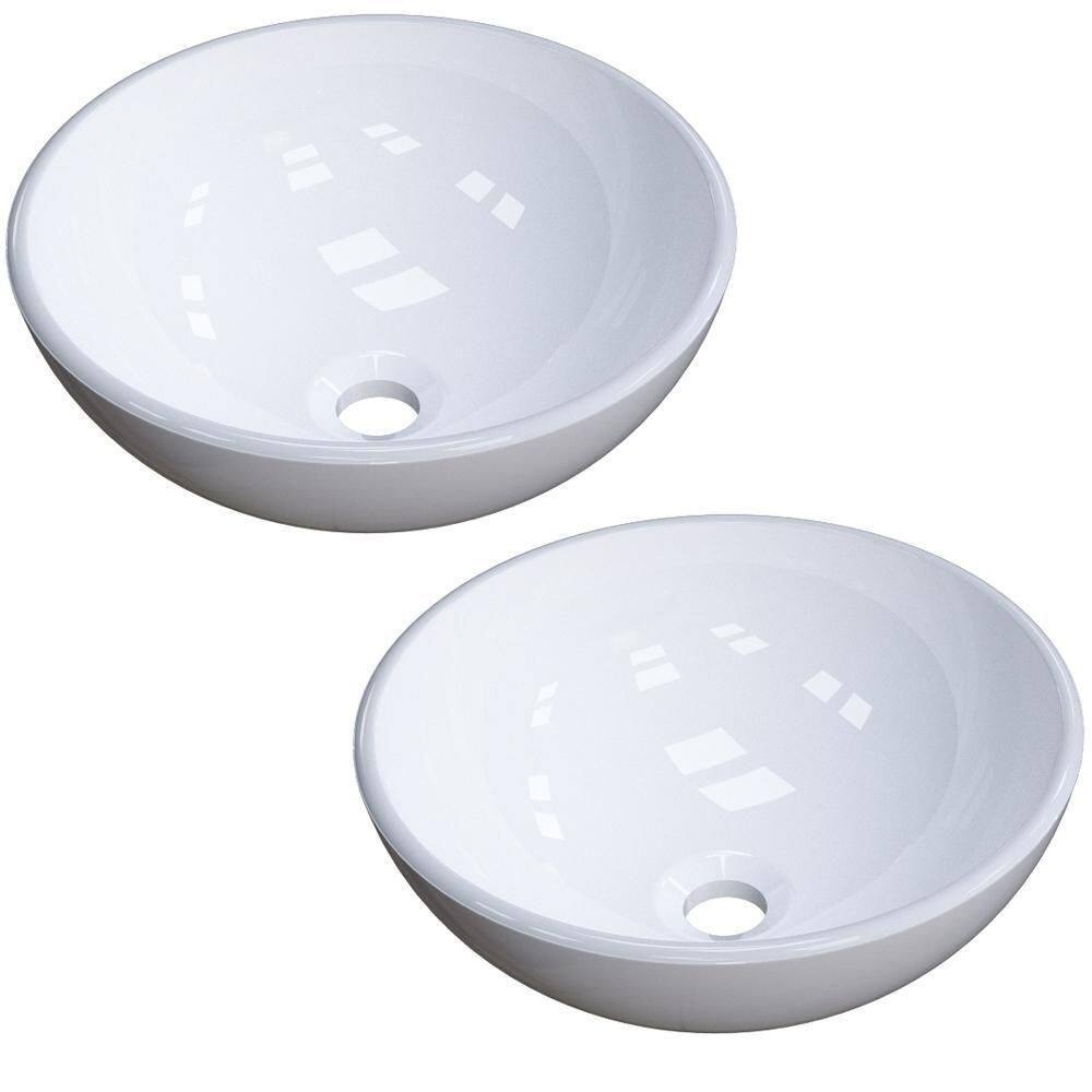 Kit 02 Cubas De Apoio 30cm C01 Banheiro R30W Branco