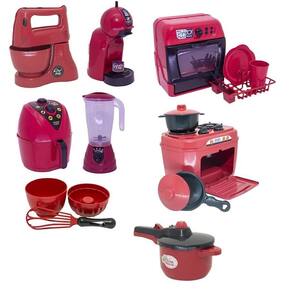 Kit chefe cozinha lava louça air fryer brinquedo fogão 18pç