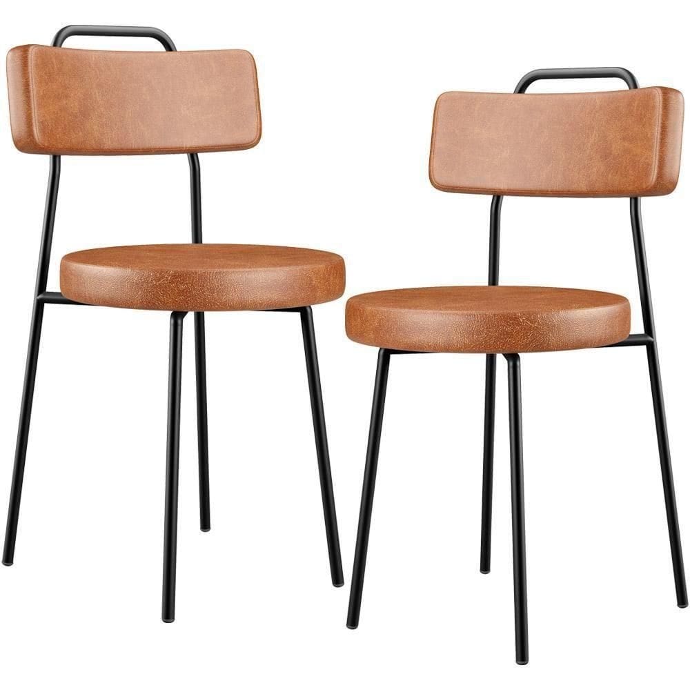 Kit 02 Cadeiras Decorativas Estofada Para Sala De Jantar Barcelona L02 Couríssimo Camel