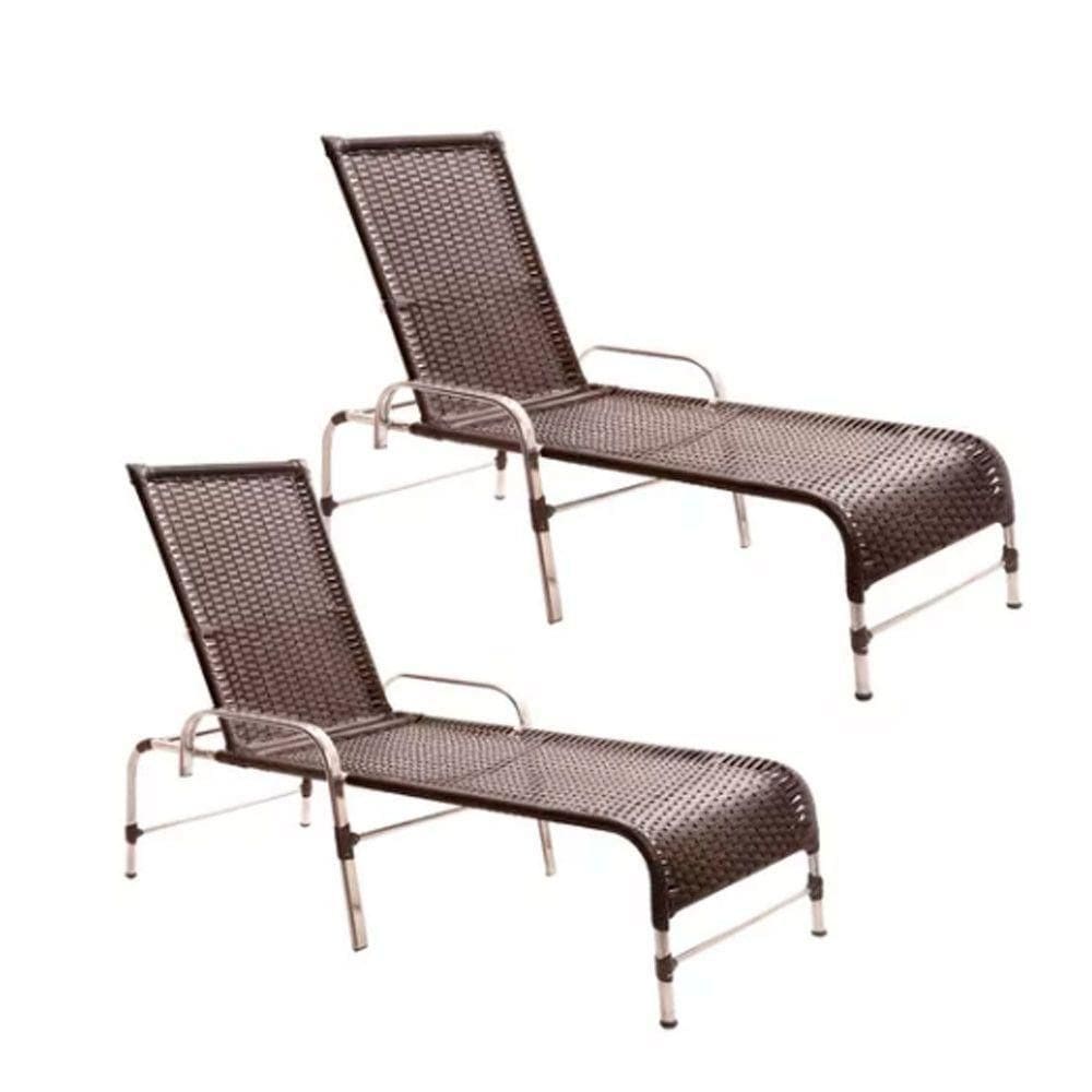 Kit 2 Espreguiçadeiras Catar Em Alumínio