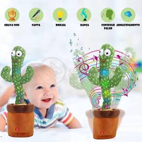 Brinquedo Infantil Cacto Dançante Pelúcia 120 Músicas Usb