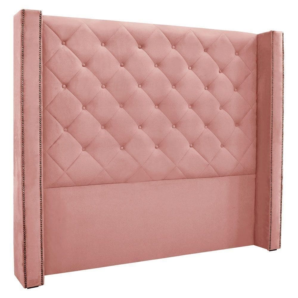 Cabeceira Queen 1,60m Vicenza Veludo Rosa